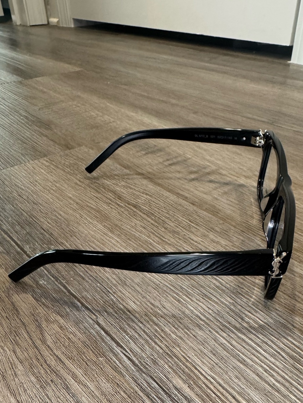 Yves Saint Laurent YSL Logo Rectangle Black Eyeglasses SLM10